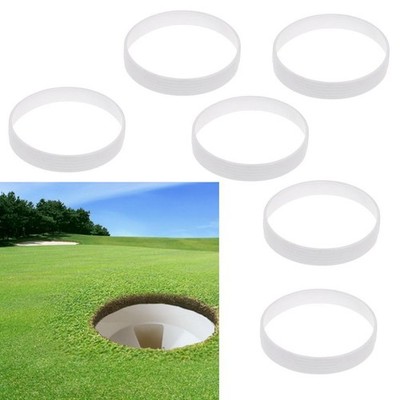 6 Golf Putting Green Cup Golf Course Accessory 110mm Diameter White