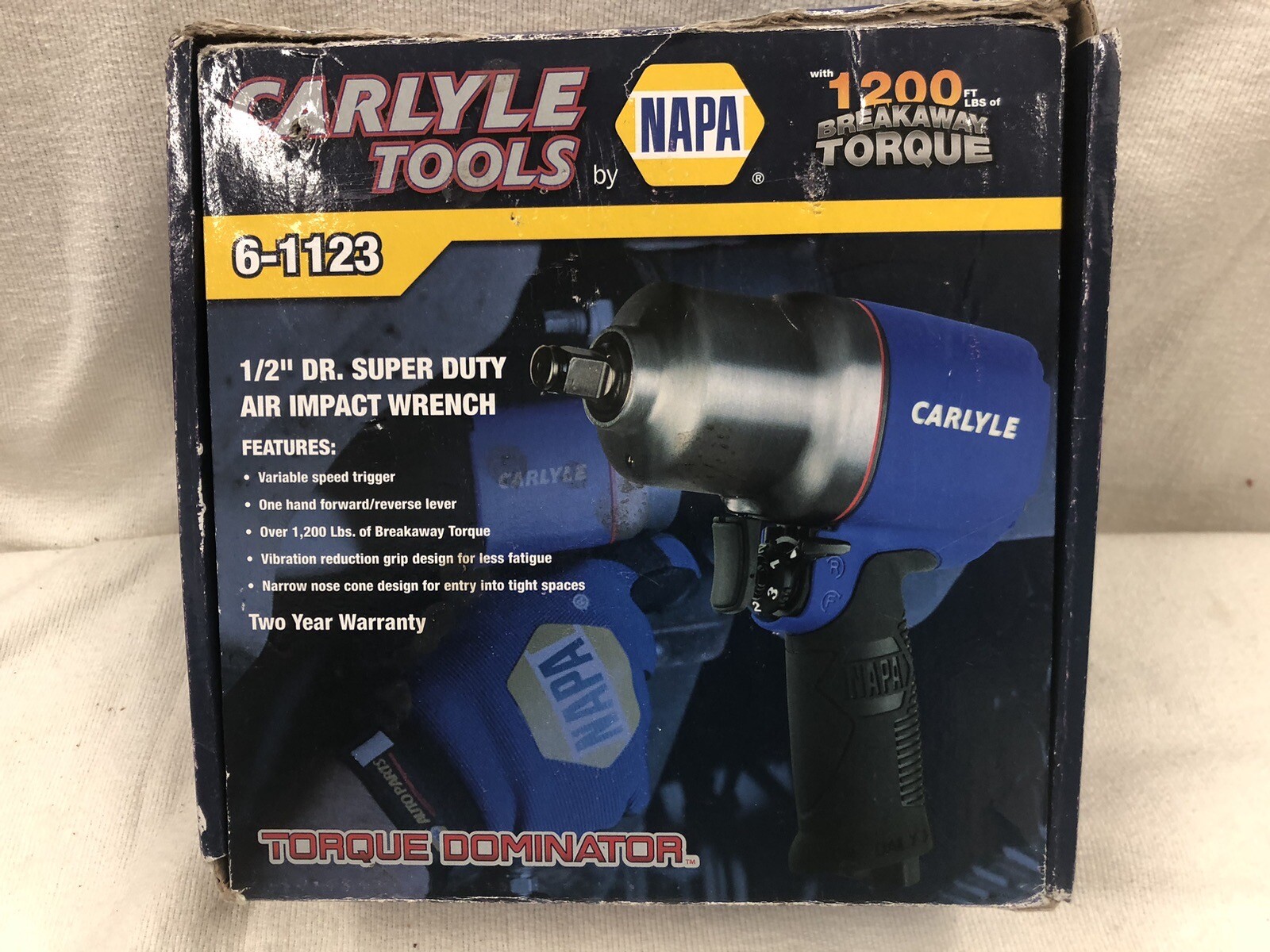 NAPA Torque Dominator 1/2" Heavy Duty Air Impact Wrench 61123 Band for