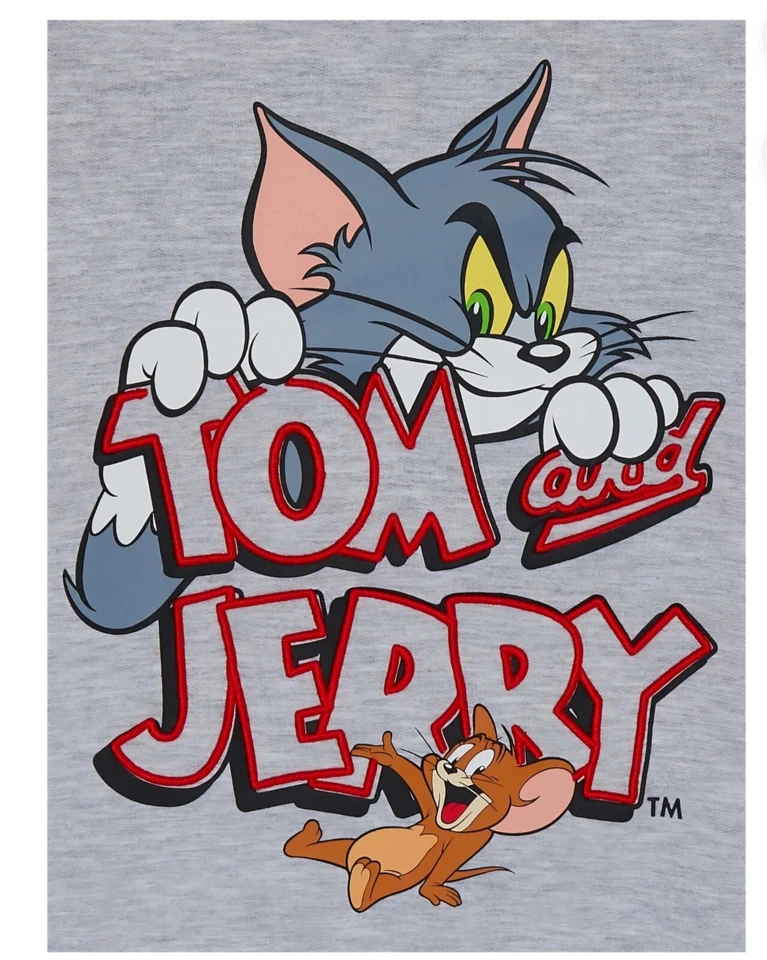 Sudadera Tom And Jerry Boy Bordada Manga Larga Estampado Gráfico Talla S NUEVA Foto 2 de 4