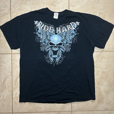 cyber y2k Skull Grunge Emo Mall Goth Wings Graphic T-Shirt mens xl