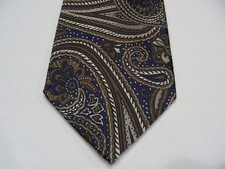 STAFFORD - BLUE BROWN BEIGE PAISLEY - 100 SILK NECK TIE 