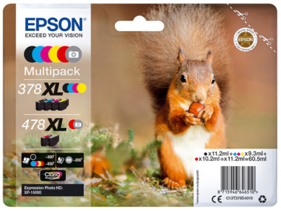 EPSON 378XL 478XL, 6 Patronen EXPRESSION PHOTO XP-15000, T379D !