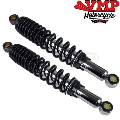 Neu Universal Motorrad Stoßdämpfer hinten Fahrwerksfedern Paar 375mm
