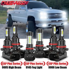 For Chevy Silverado 1500 2500 HD 2003-2006 Combo LED Headlight + Fog Light Bulbs