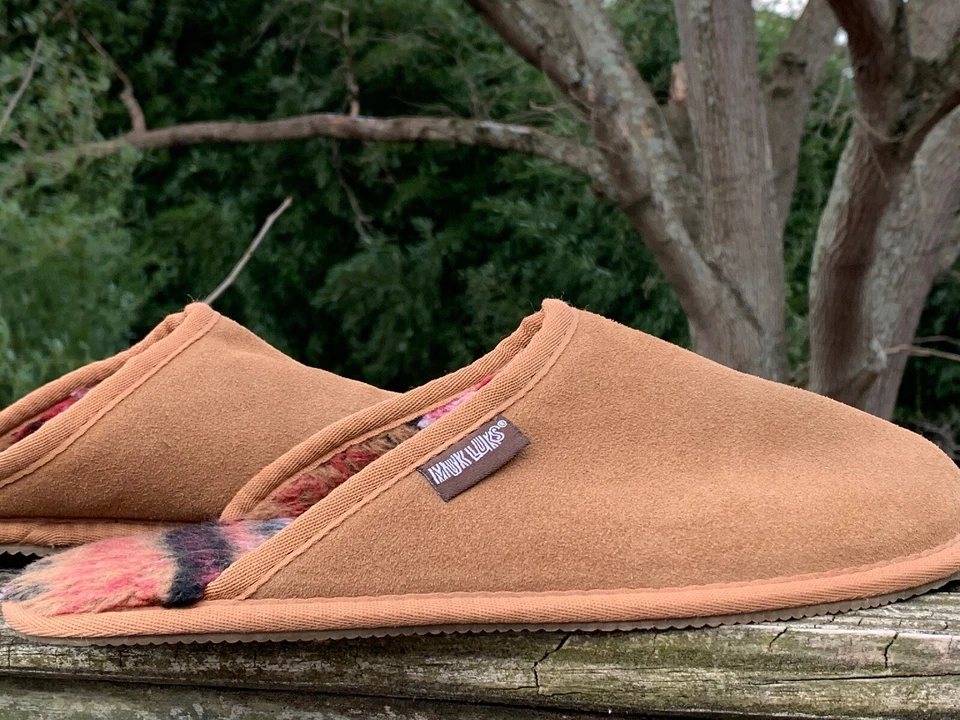 MUKLUKS Cow Hide Suede Slippers Loafers Flannel Lined Womens Shoes Sz 12 👣b14 - Image 4 of 4