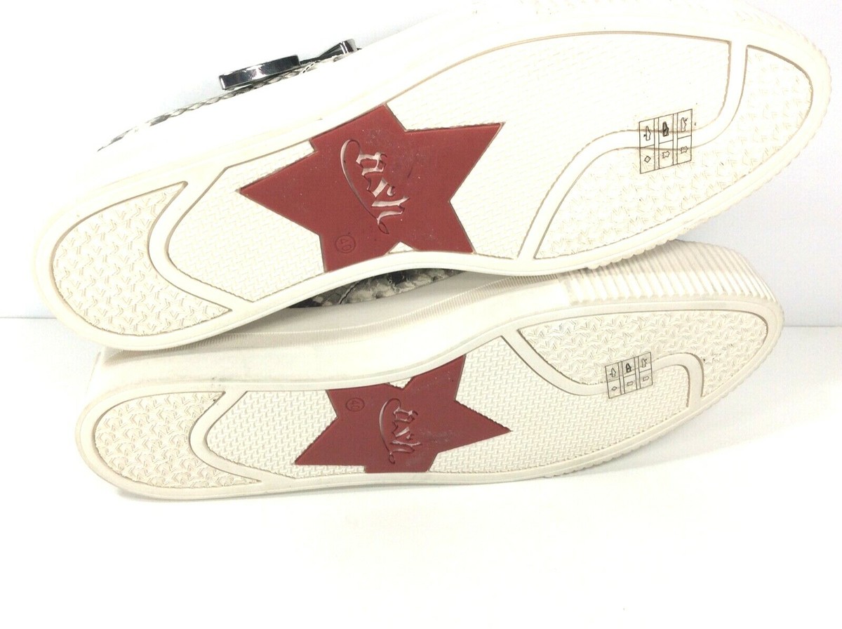 Ash Kansas Gray Black & White Leather Platform Sneakers