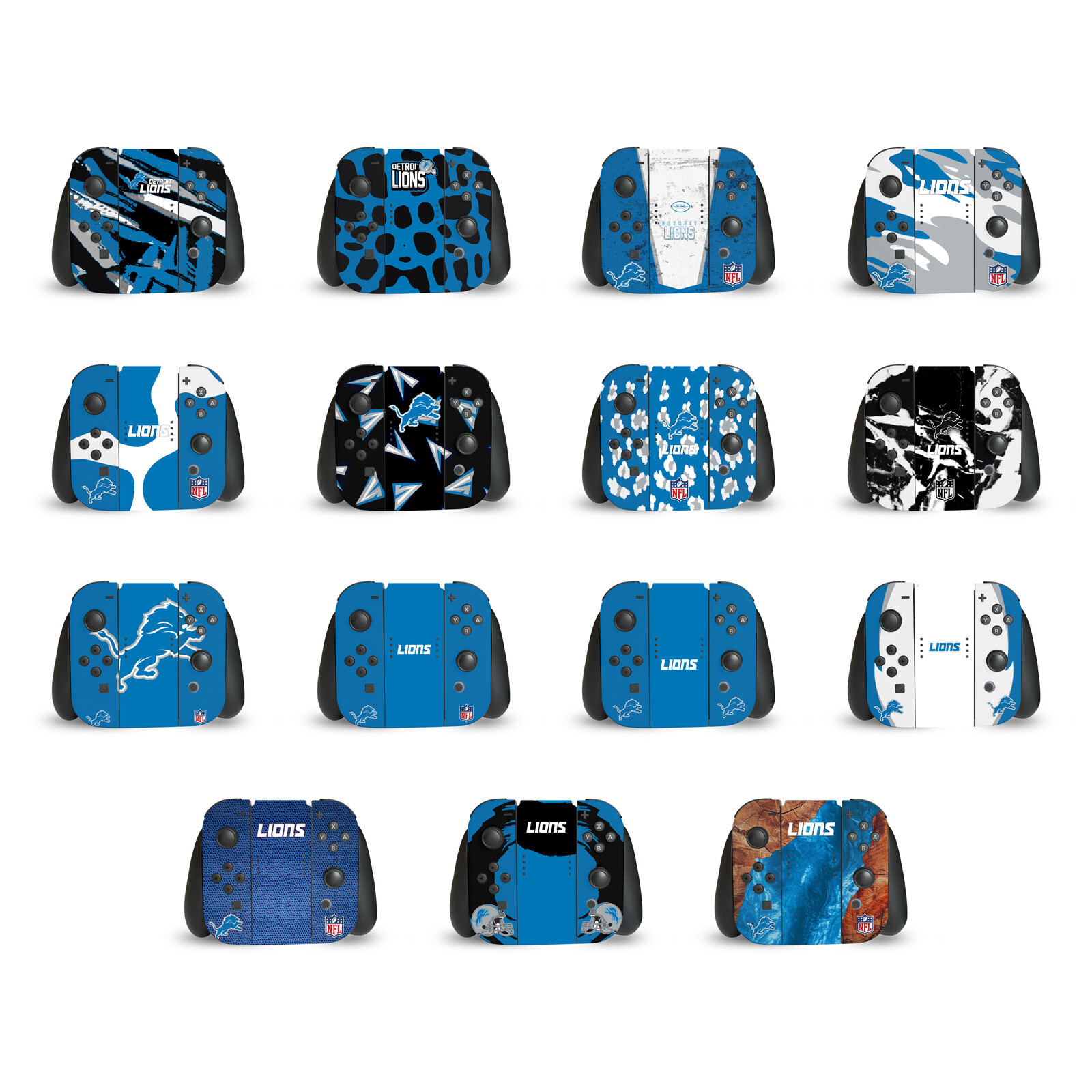 OFFICIAL NFL DETROIT LIONS VINYL SKIN DECAL FOR NINTENDO SWITCH JOY CONTROLLER