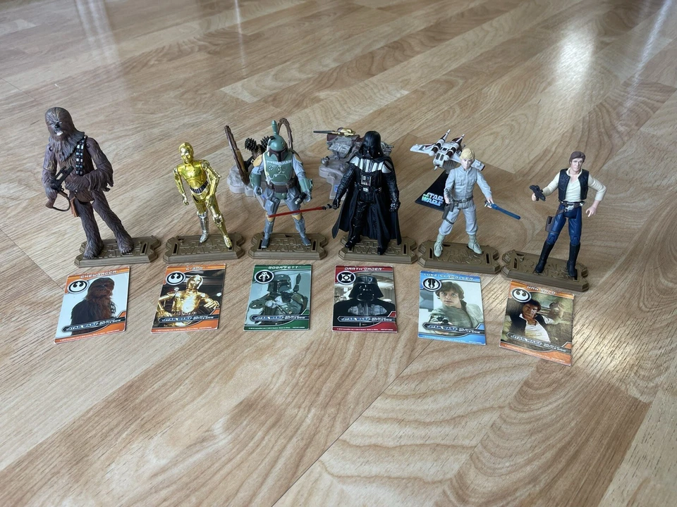 Star Wars 2012 [Lote de 9] cartas de juego galáctico y figuras de acción con soportes de pantalla Foto 3 de 4