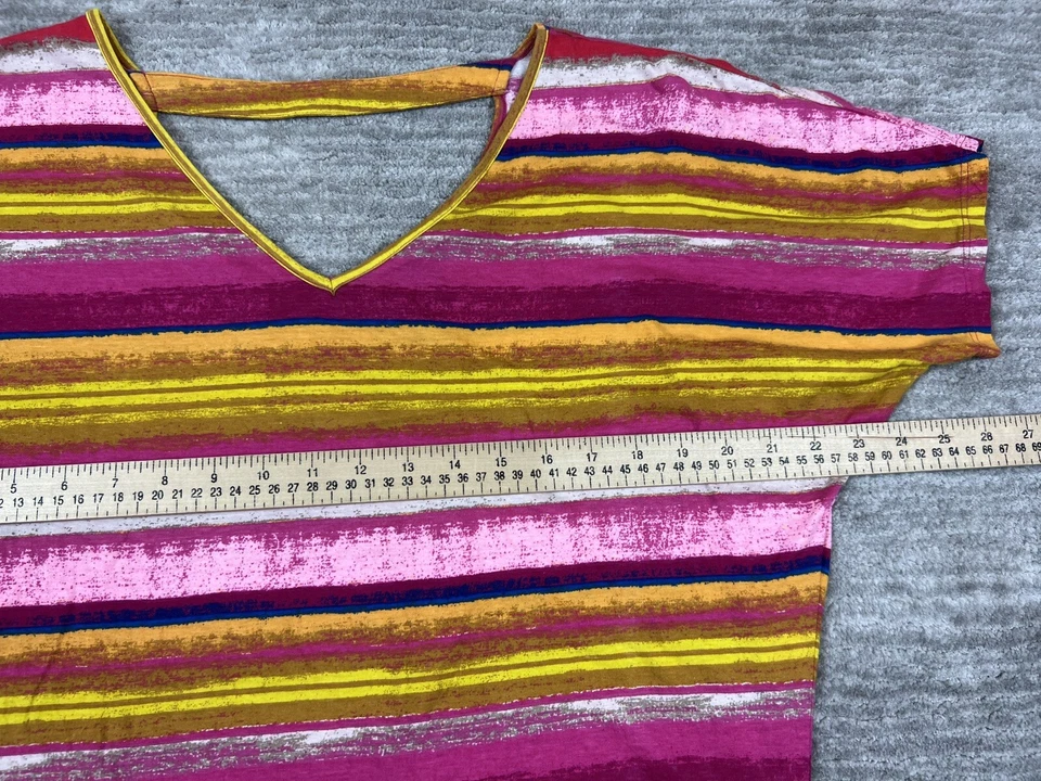 Топ женский New Directions выходные средний многоцветный с v-образным вырезом короткий рукав - Изображение 4 из 4