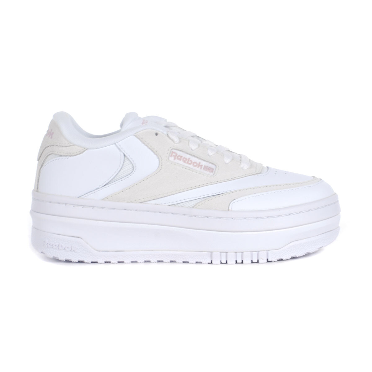 Reebok Women's Club C Extra White/Ash/Grey Platform Sneakers