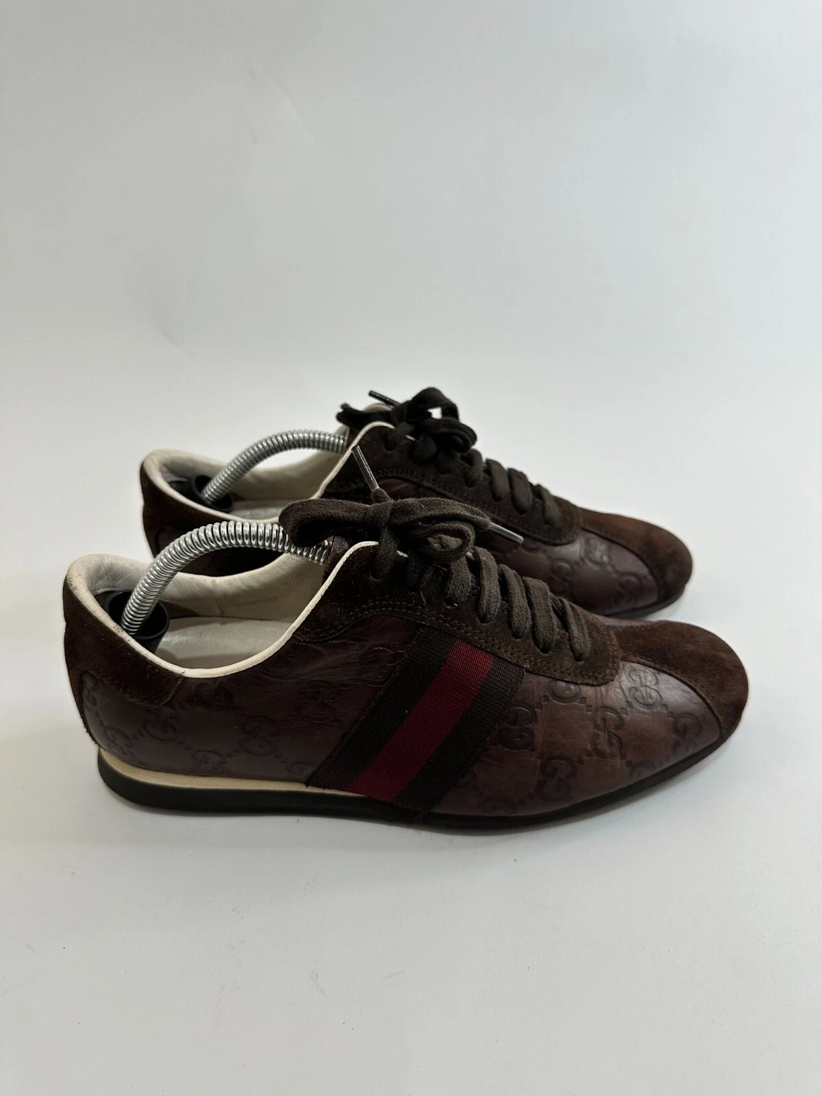 Baskets Gucci marron Guccissima cuir et daim détail toile pointure 36,5 EU