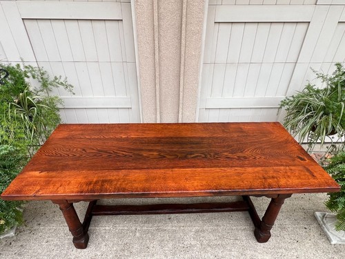 Antique French Oak Dining Farm Bakers Table Conference Office Library Desk c1920 - Picture 8 of 20