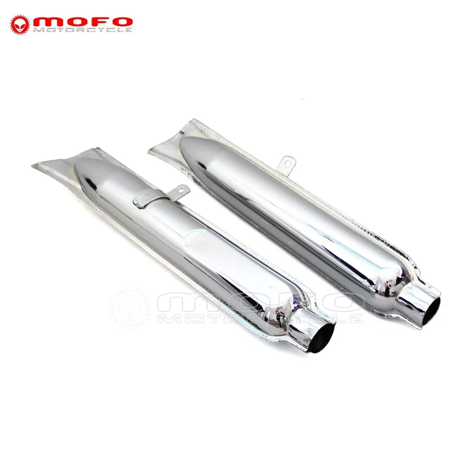 Par de silenciadores de escape cromados retro cola de pez para BMW R12/R71 745 Dnepr MT12 Foto 4 de 4