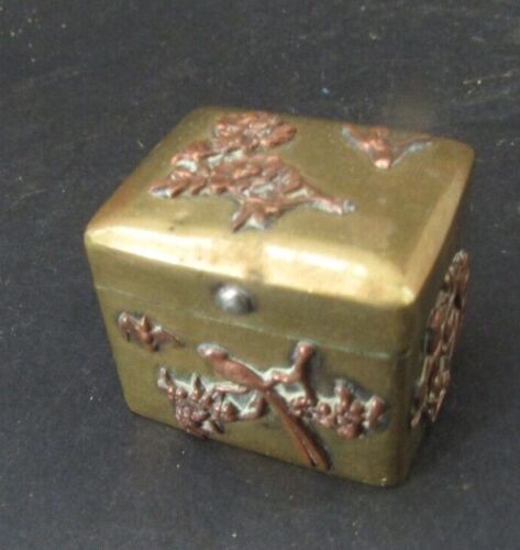 XIX JAPON MEIJI PETITE BOITE LAITON TABATIERE brass japanese snuff box - Photo 1/6