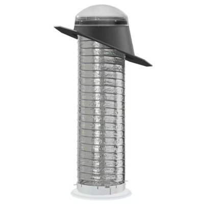 14 In. Acrylic Dome Sun Tunnel Skylight with Flexible Tube and Pitched Flashing