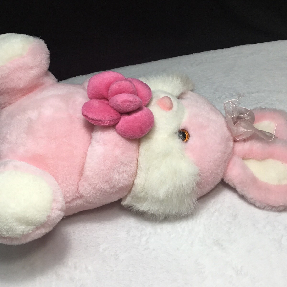 Sugar Loaf Lovable Pink Vintage Stuffed Bunny Rabbit w/ Pink