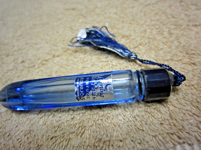 Vintage ''EVENING IN PARIS Bourjois'' Cobalt Blue Perfume Bottle w/Tassel New York