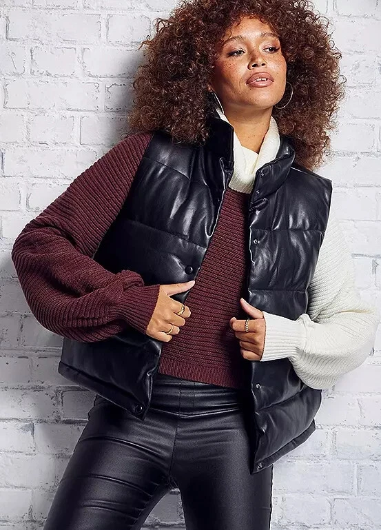 Faux leather jacket size clearance 18