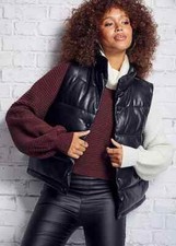 X Freemans Black Faux Leather Gilet - Size 18 - Bnwot - Rrp £59