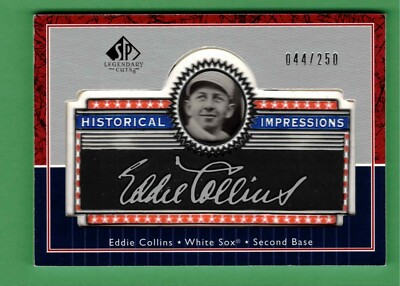 2003 UPPER DECK SP LEGENDARY CUTS EDDIE COLLINS HISTORICAL  display picture 1