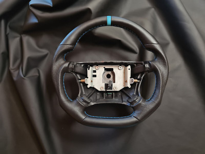 Steering Wheel Saab 9-3 Leather Flat Bottom blue stitching blue ring