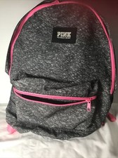 Victoria's Secret Rosa Mochila Colegial Bolsa de Libros Bolsillo con Cremallera Gris Rosa. Usado en excelente estado