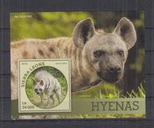 I552. Sierra Leone - MNH - 2016 - Fauna - Wild Animals - Hyenas - Bl