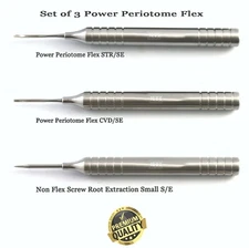 3 pcs Dental Flex Periotome Set Extraction Screw kit Periodontal