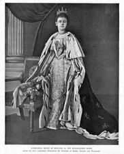 QUEEN WILHELMINA OF HOLLAND IN HER INAUGURATION ROBES ENTHRONEMENT ROYALTY