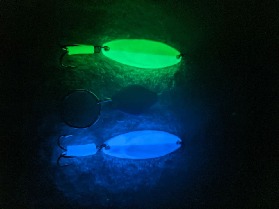  Glow in the dark Casting spoons 1ounce Acme Kastmaster Glowmate spoon challenge - Image 3 of 4