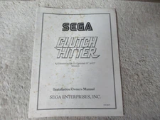 original factory CLUTCH HITTER SEGA    arcade video game manual
