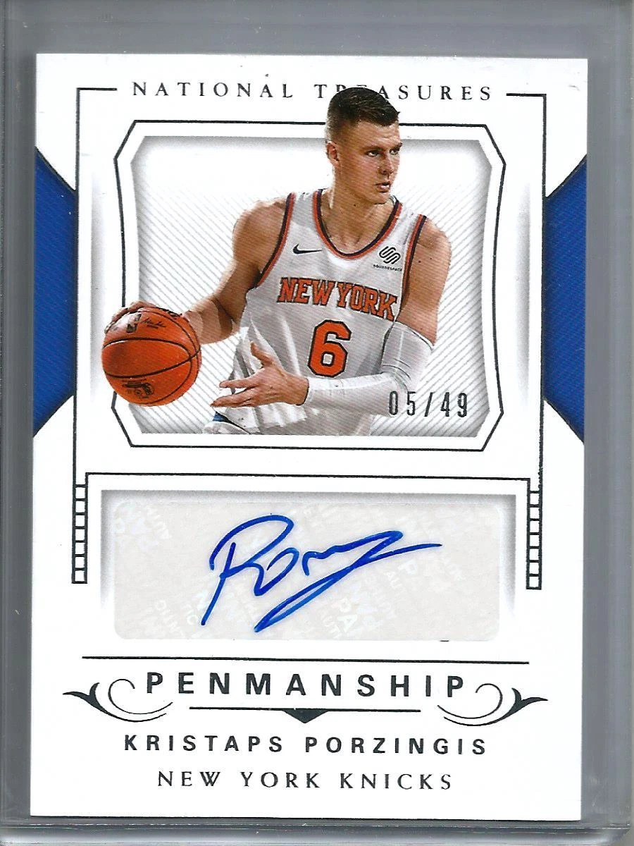 Kristaps Porzingis 17 18 Panini National Treasures Autograph 05