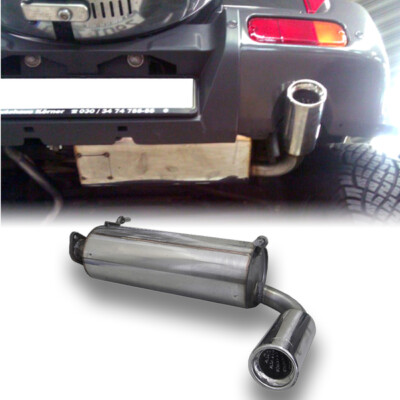 FOX Sportauspuff Endschalldämpfer Edelstahl Suzuki Jimny ab Bj. 98 1.3l 1x80mm