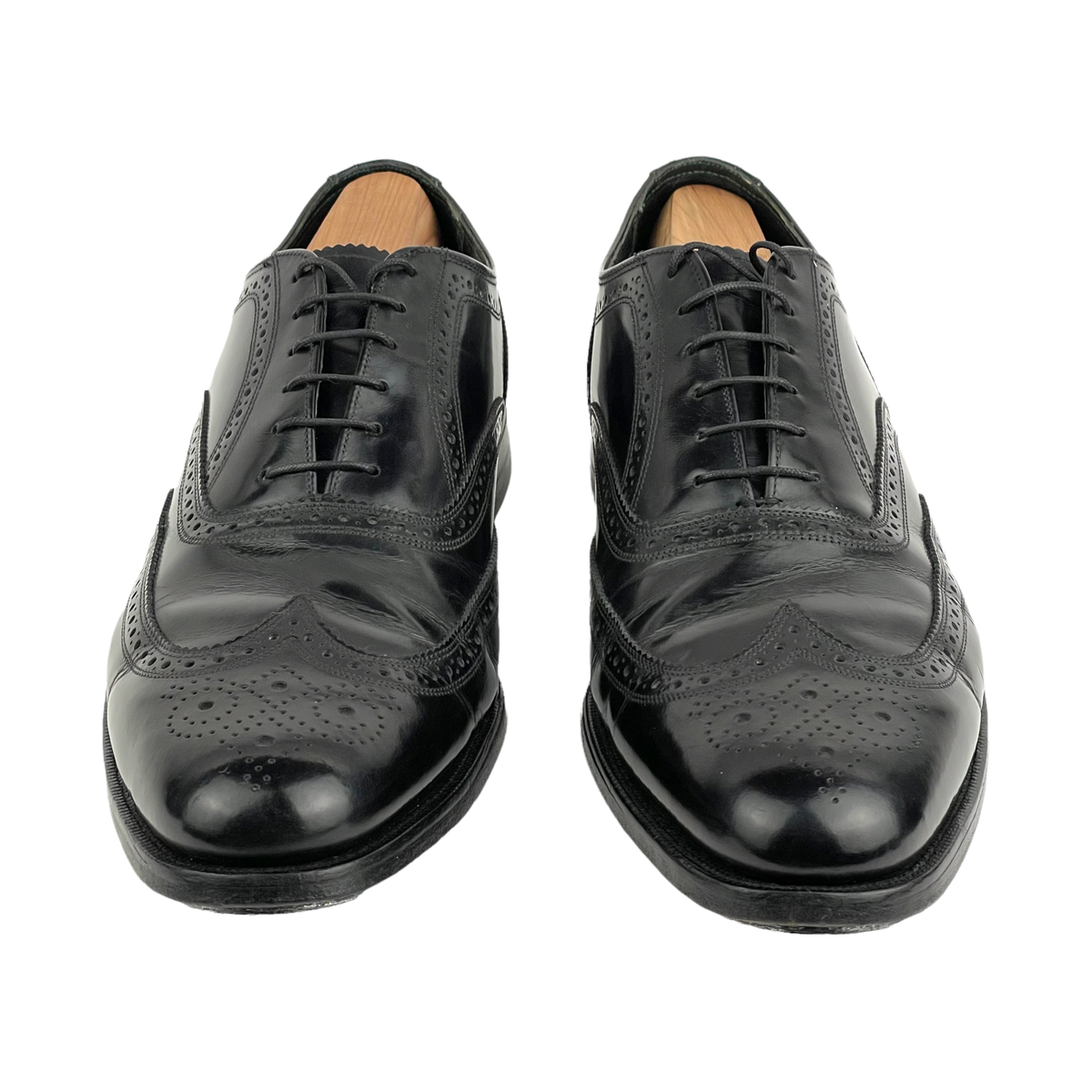 VTG Florsheim Black Leather Shoes Wingtip Brogue Oxfords Men\'s 11D Rockabilly Florsheim Shoes Men main image 3