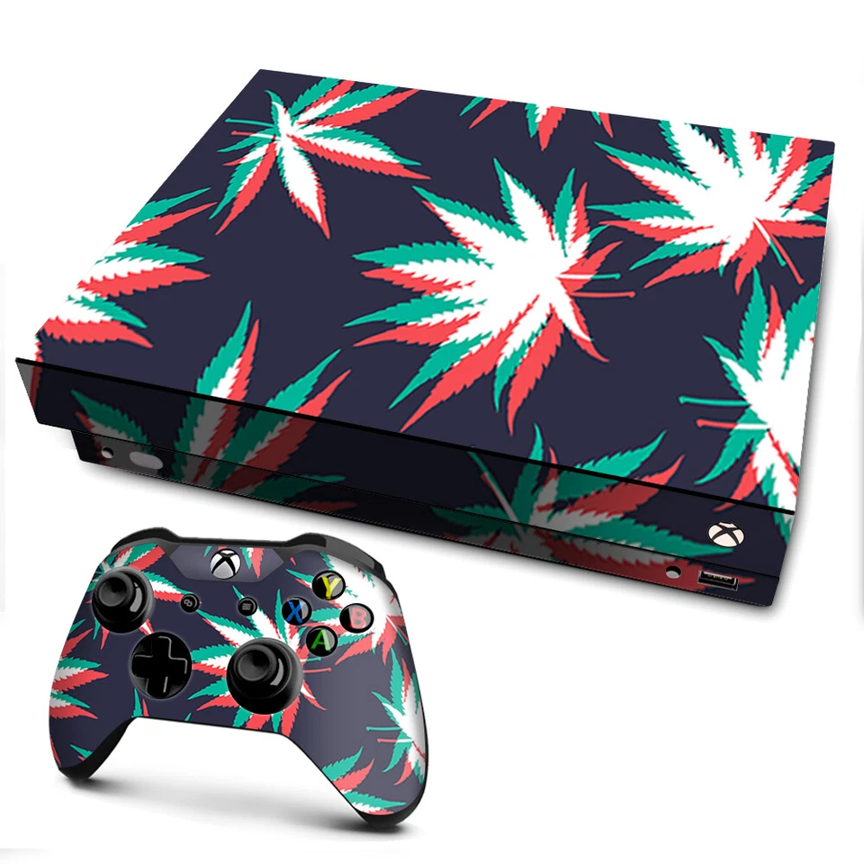 ITSASKIN Xbox One X Console Skins Decal Wrap ONLY 3D Holographic Weed Pot Leaf