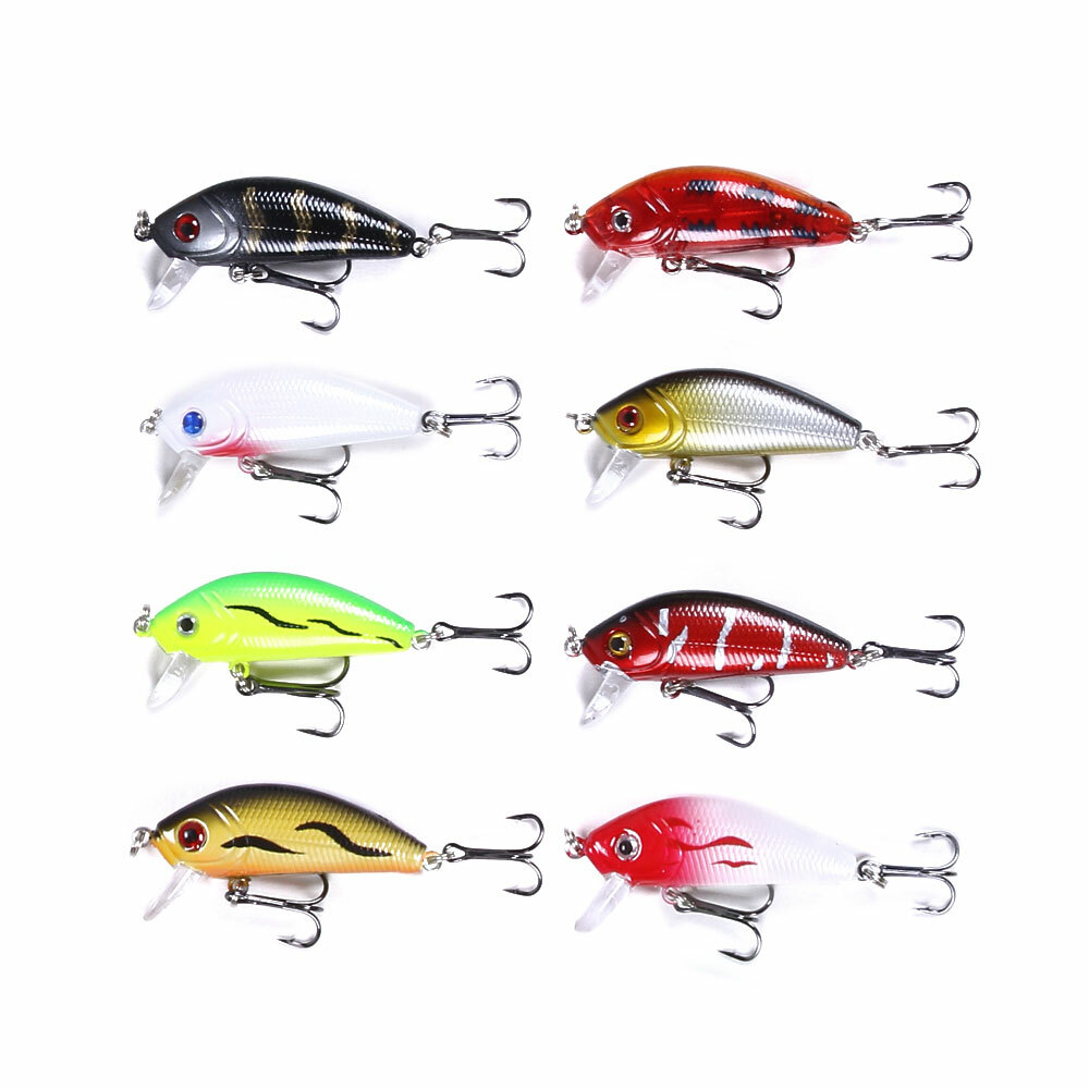43pcs/set Mixed Fishing Lures Minnow Hard Bait Crankbait Bass Tackle