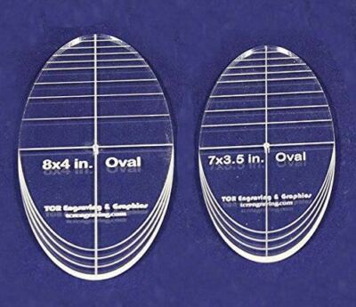 Oval Quilt Templates 2 Piece Set. 7''- 8'' - Multi Purpose 1/4''
