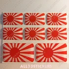 8 x 3D Stickers Resin Domed Flag Rising Sun Japan Adhesive Vinyl Decal