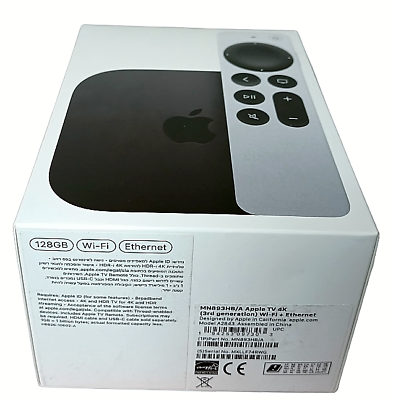 Apple TV 4K 128GB 3rd generation Wi-Fi + Ethernet A2843 Open box Apple TV 4K 128GB 3rd generation Wi-Fi + Ethernet A2843 Open box
