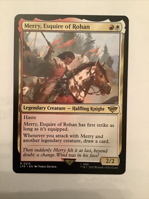 merry mtg card Merry, Esquire of Rohan [437] [Borderless] [The Lord of the Rings: Tales of Middle-earth] [Foil]  Face to Face Games beyond doubt MTGNexus - Going Merry