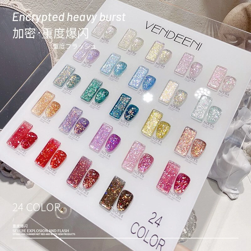 Glitter UV Gel Nail Polish Super Shining Platinum Paint NailGel Varnish Dazzling