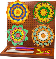 Crochet Blocking Board with 16 Pegs, 11x11 Inch: Granny Square Blocking Board -