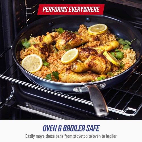 9.5” & 11" Frying Pan Skillet Set, Diamond Infused PFAS & PFOA-Free Ceramic Non - Picture 5 of 7