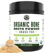16oz Organic Bone Broth Protein Powder from Grass Fed Beef - USDA Certified
