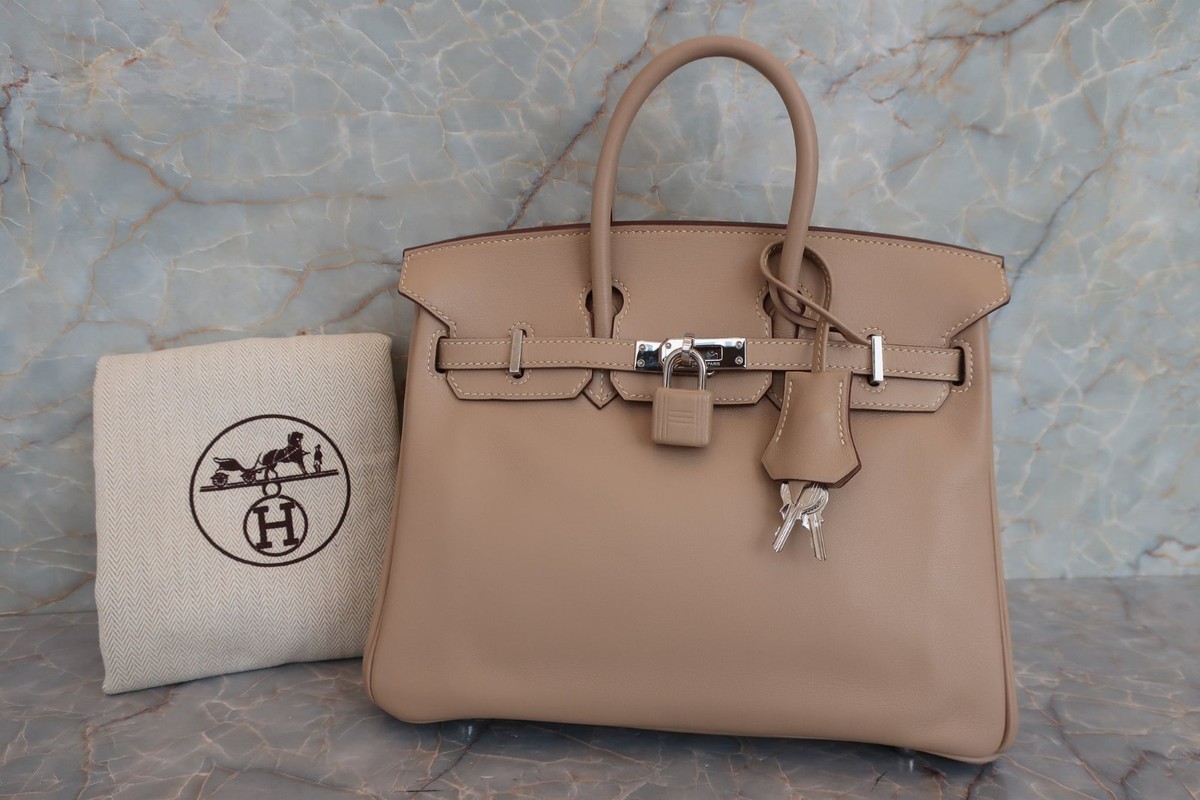 HERMES Birkin 25 Veau Swift Handbag Tabac Camel Square L (2008) | eBay