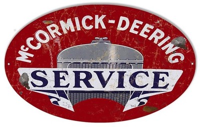 Aged Looking Mccormick Deering Motor Oil Sign 11×18 Inches Oval