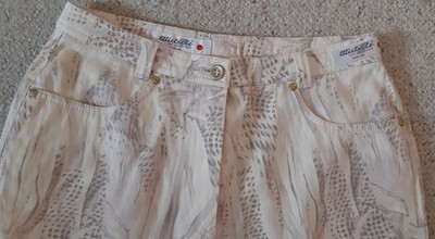 Michèle - hübsche Jeans in div. Beige/Brauntönen gemustert, weiteres Bein Gr. 38