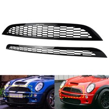 Front Bumper Honeycomb Grille Set Gloss Black For Mini Cooper R50 R52 R53 01-06