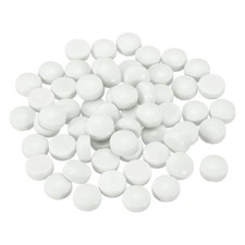 12mm Glass Mosaic Tiles, 200g Round Iridescent Glass Pieces, White