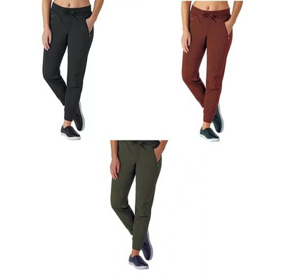 Member's Mark Women's Woven Trek Jogger Stretch Pants Moisture Wick Pockets